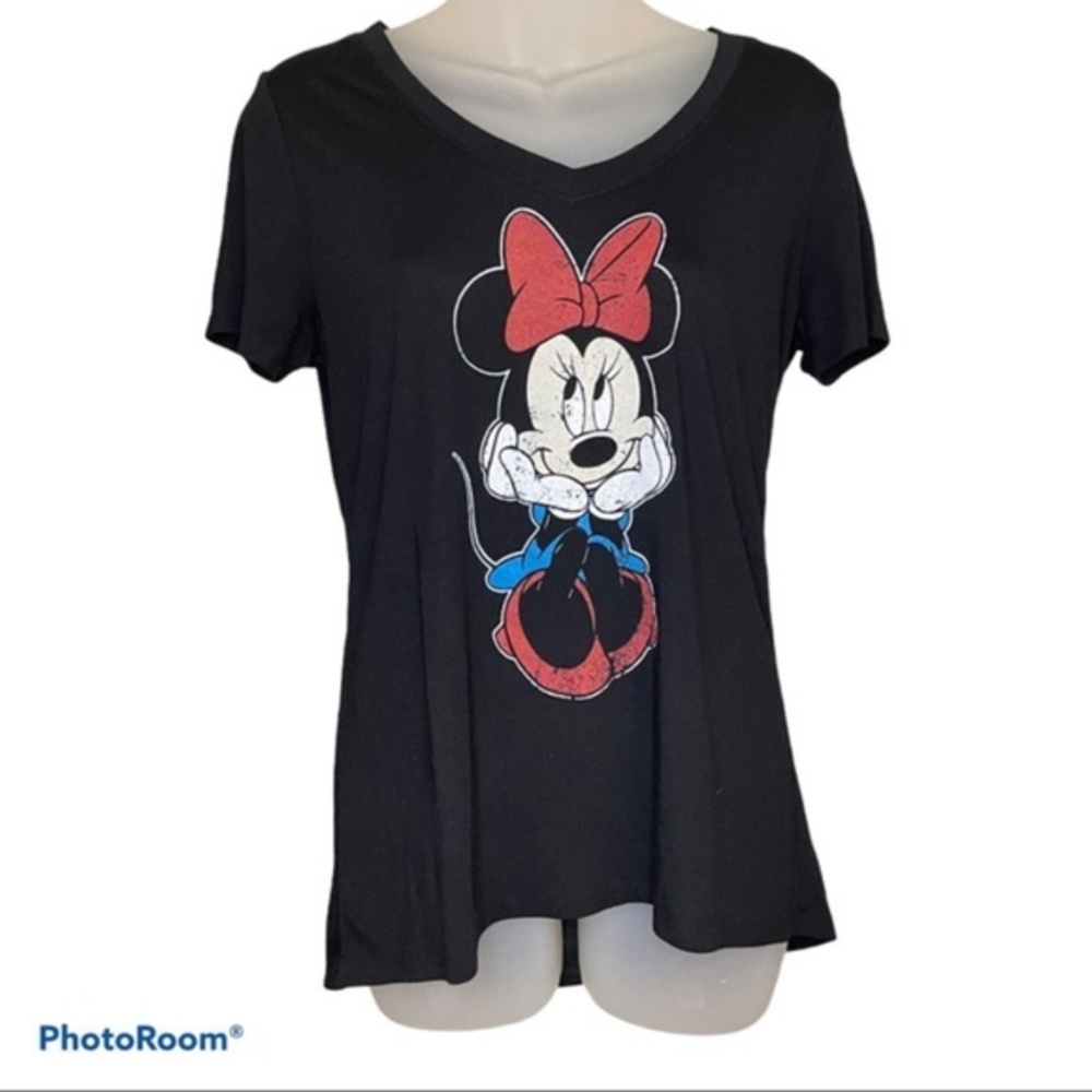 Disney Minnie Mouse Black Graphic Tee Size M